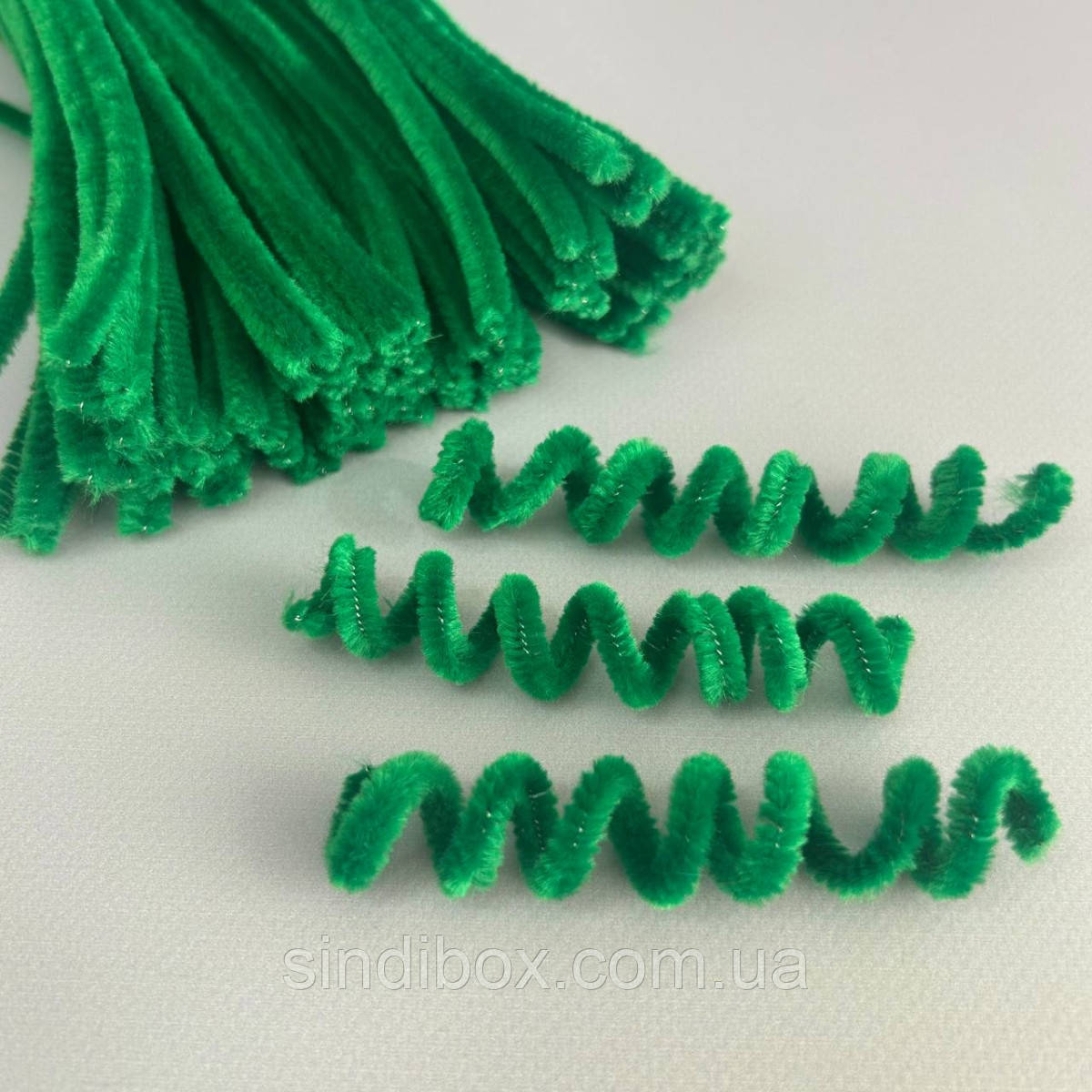 Пухнастий дріт (синель) 30 см - смарагдовий, фото 1