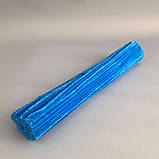 Пухнастий дріт (синель) 30 см - синьо-блакитний, фото 3