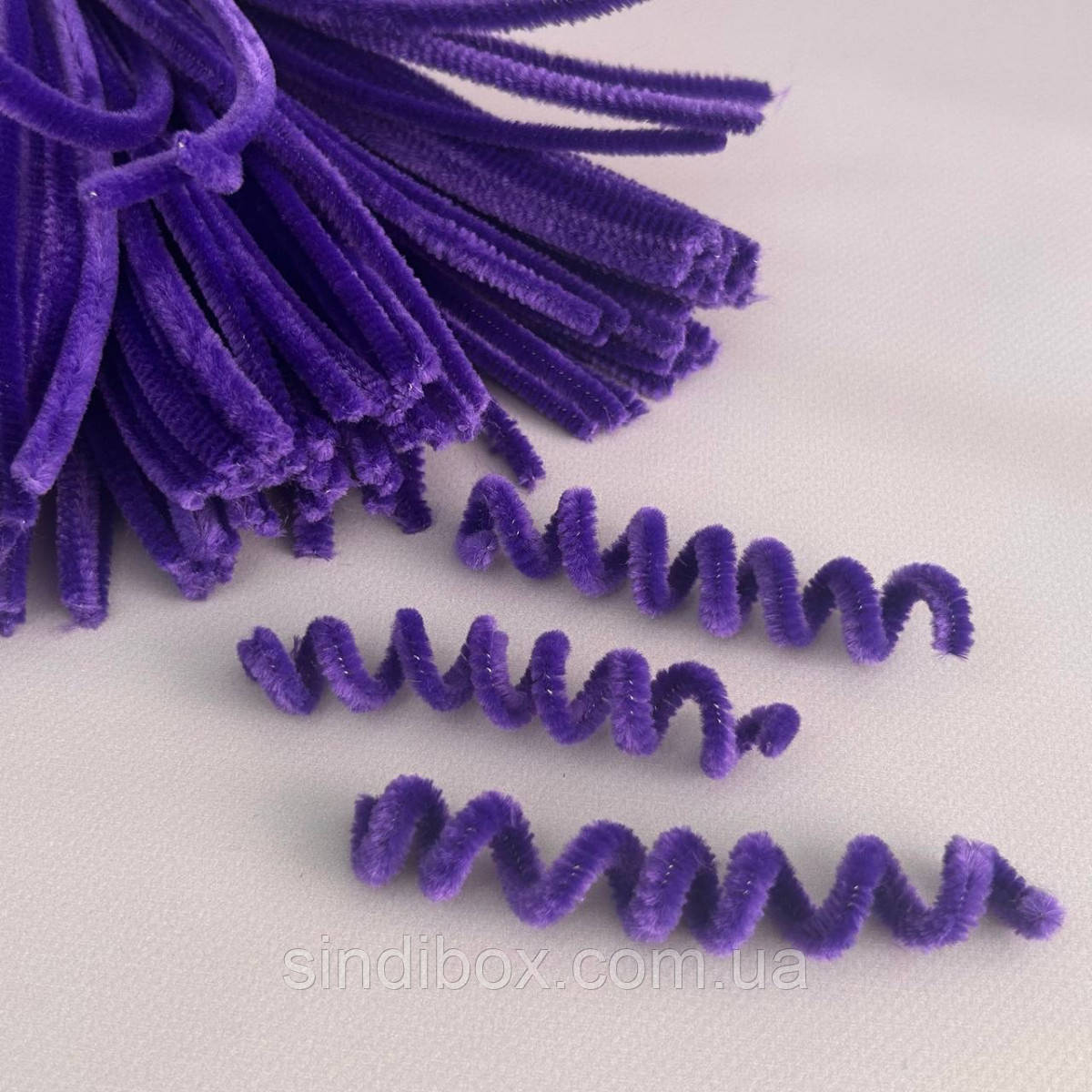 Пухнастий дріт (синель) 30 см - фіолетовий, фото 1
