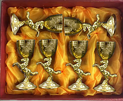 Оригінальний сувенірний подарунковий набір із 6 чарок 30 мл з покриттям під золото