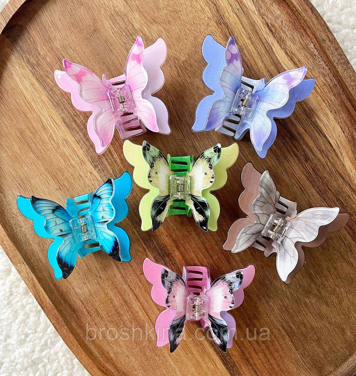 Краби для волосся оптом 7*8*3 см 12 шт/уп ФРАНЦУЗЬКИЙ ПЛАСТИК МЕТЕЛИКИ, фото 1