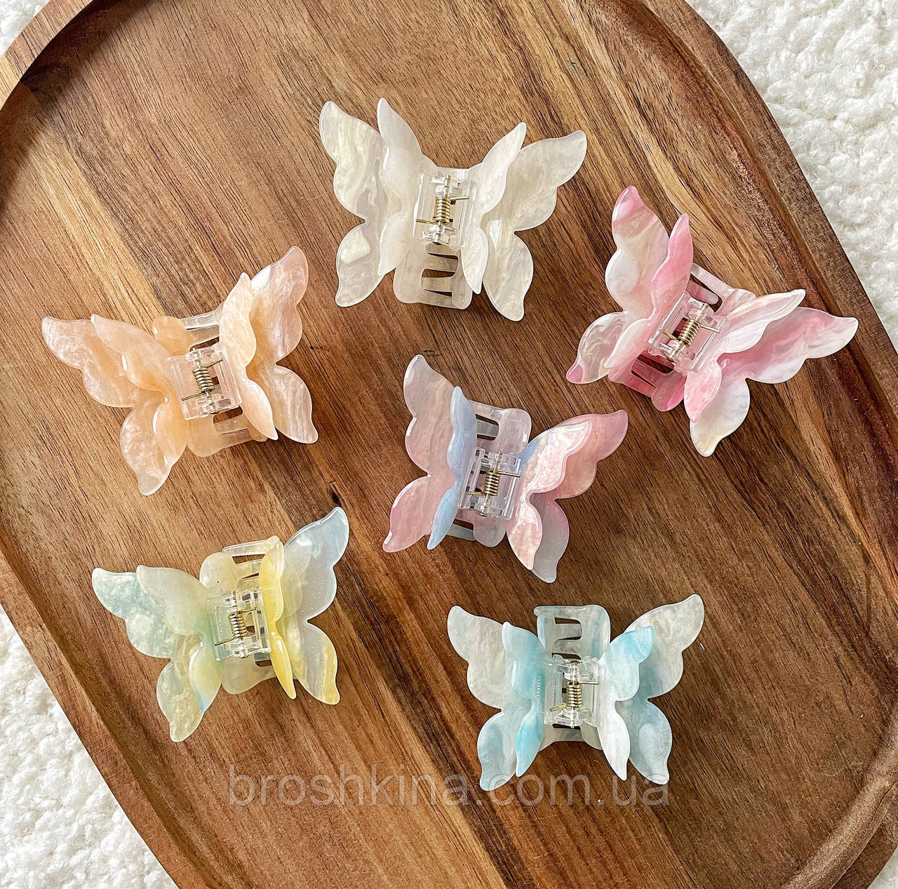 Краби для волосся оптом 6*8*2,5 см 12 шт/уп ФРАНЦУЗЬКИЙ ПЛАСТИК МЕТЕЛИКИ НА СОНЦІ ЗМІНЮЮТЬ КОЛІР, фото 1