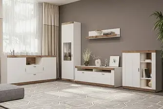 Модульна вітальня Санторіні Білий/Дуб вікінг Сокме