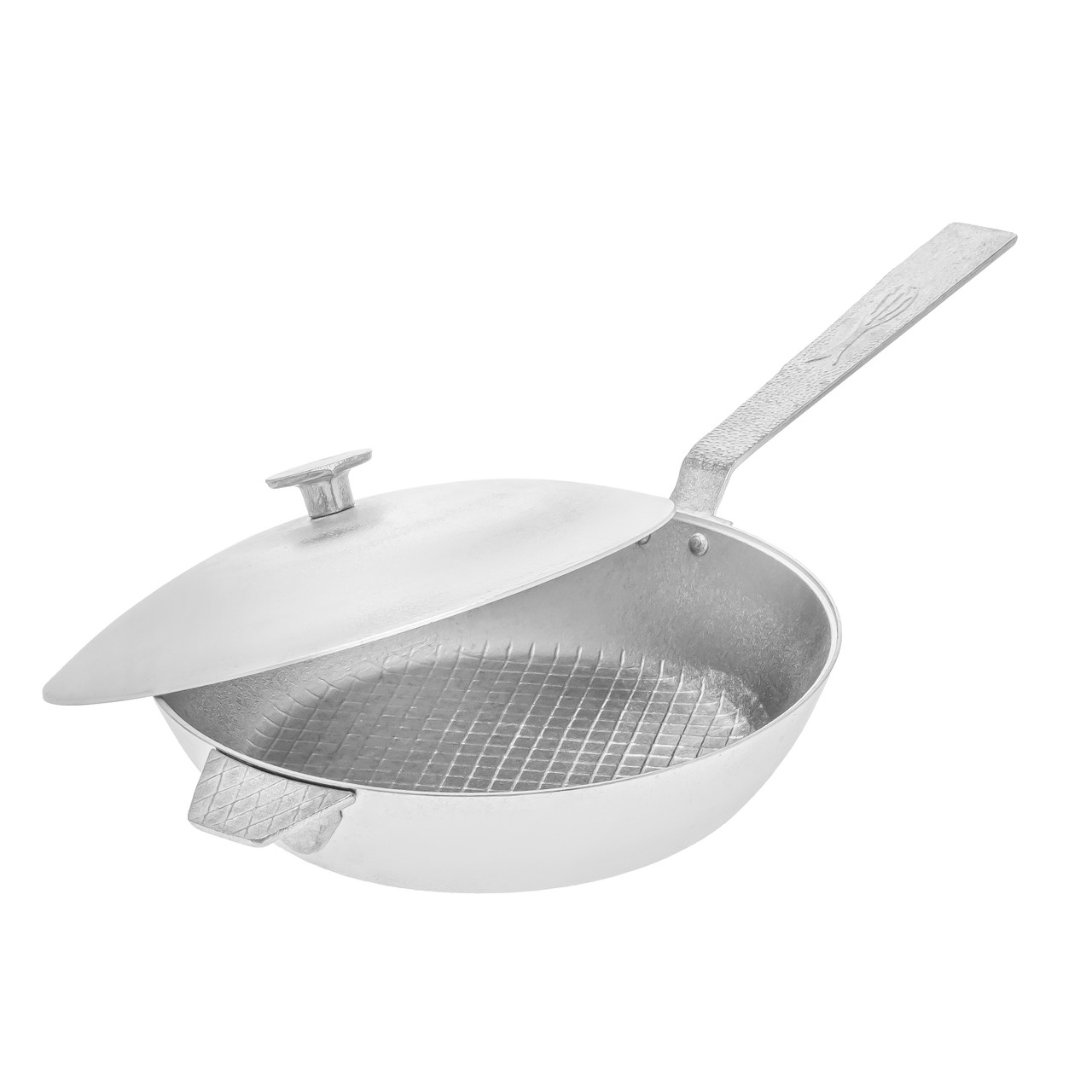 Алюмінієвий сотейник з литими ручками, рифленим дном та кришкою 2 л