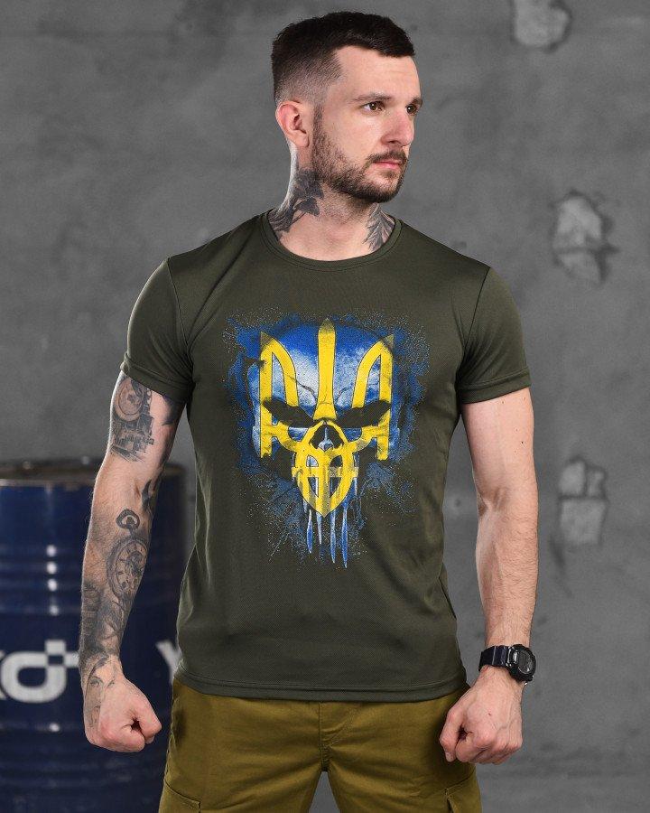 Потовідвідна футболка Punisher coolmax герб олива ВТ5999, фото 1