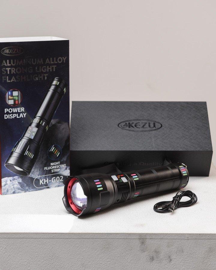 Ліхтар акумуляторний RIAS PLD-G02-PM50-TG Zoom 8x18650 Type-C Black НП4838. !!!, фото 1