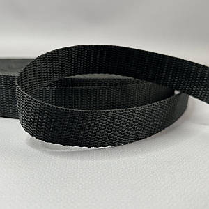 Стропа сумочна-ремінна, 2,5 см середня жорсткість - чорний