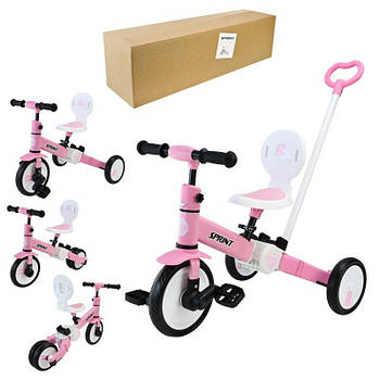 Дитячий велосипед триколісний PU Рожевий PB114Рожевий G-Rich