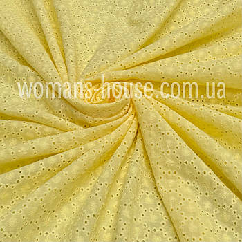 Тканина Батист вишивка «Сонце коло» жовтий