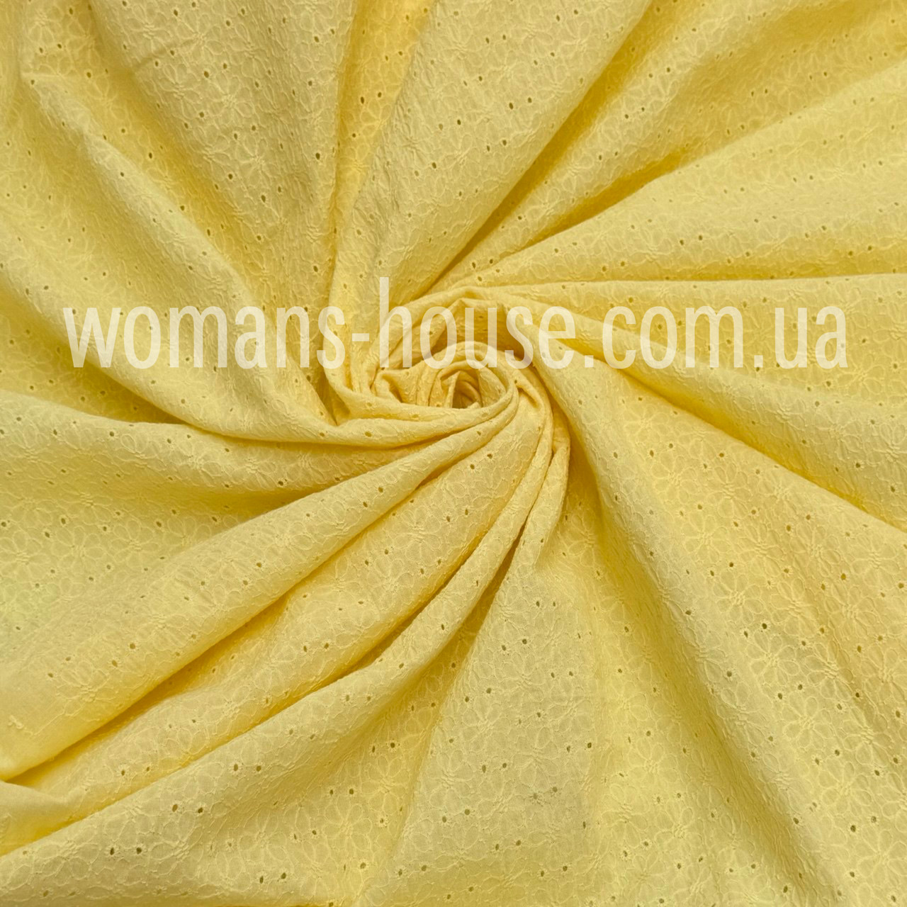Тканина Батист вишивка прошва Жовтий, фото 1