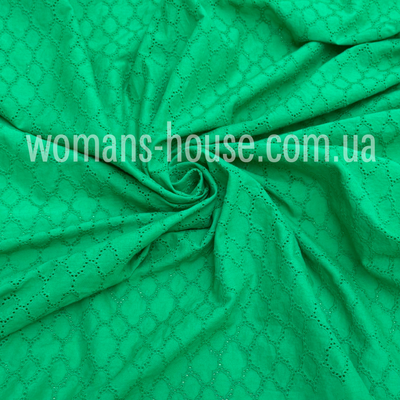 Тканина Батист вишивка коло порожнє Зелений, фото 1