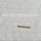 Тканина Батист вишивка коло порожній Молочний, фото 2