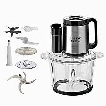 Чоппер кухонний SOKANY SK-06011, 5 в 1 із чашею на 2.7л, 4 леза, 1000Вт