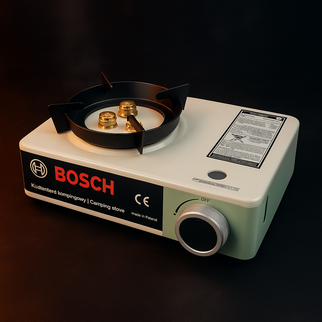 Портативна газова плита-обігрівач BOSCH 3500 Вт – турбогорілка, компактна, з кейсом, працює від цангового балона, фото 1