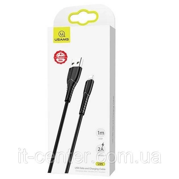 Кабель Usams US-SJ364 USB - Lightning (M/M), 1 м, Black (SJ364USB01)
