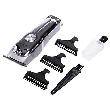 Машинка для стрижки волосся акумуляторна Сріблястий VGR V-071