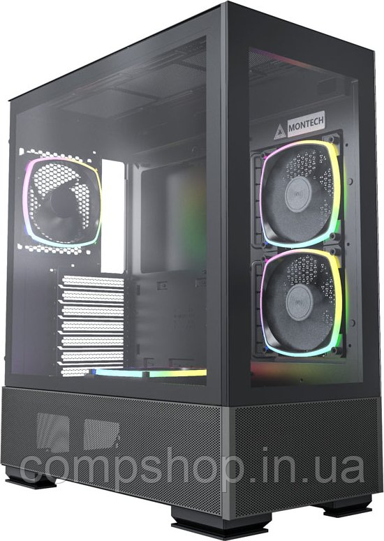 Корпус Midi-Tower без БЖ Montech Sky Two Black (Radiator 360 мм top) (код 143761), фото 1