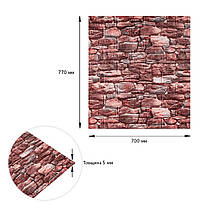 Самоклеюча декоративна 3D панелі 700х770х5мм Матовий камінь (060M) SW-00000635, фото 3