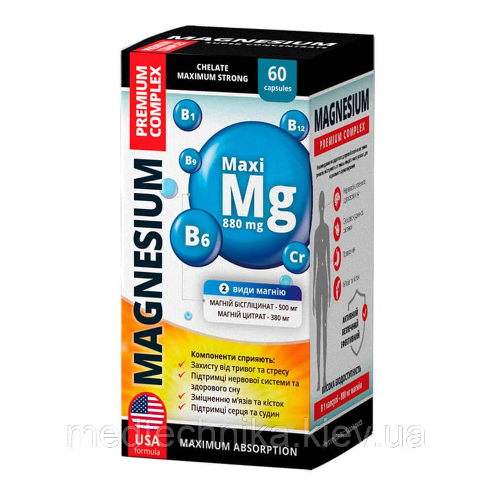 Магній преміум комплекс, 60 капсул, 880 мг, Greenwood, фото 1