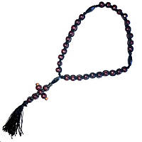 Чотки на 33 намистини плетені дерев'яні з хрестиком (розм.24см довжин.чоток,/D 1см)