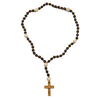 Чотки на 53 намистини дерев'яні темні з хрестиком (розм.31см довжин.чоток,/0,9см)