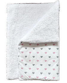 Якісний теплий плед «Тедді Ведмедики» для новонароджених на зиму 100х80 см BST рожеві сердця