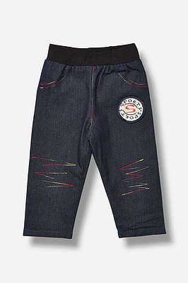 Джинси дитячі для хлопчика темно-синього кольору зима на хутрі 203465T Безкоштовна доставка