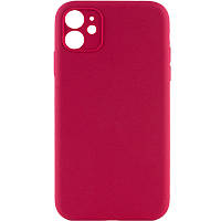Чохол Silicone Case Full Camera Protective (AA) NO LOGO для Apple iPhone 12 (6.1") Червоний / Rose Red