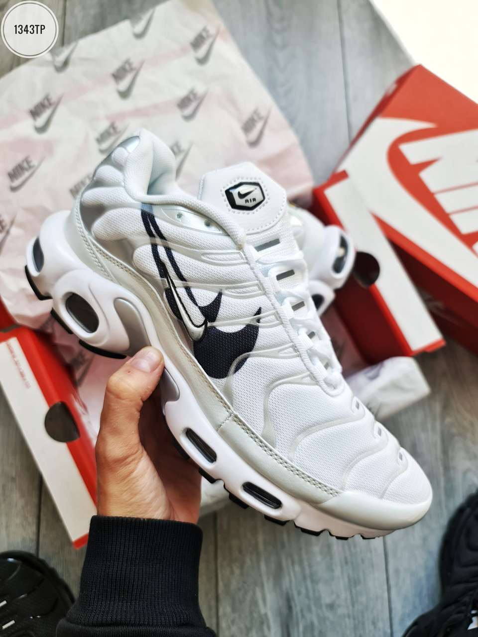 NIKE AIR MAX PLUS TN White/ Black, фото 1