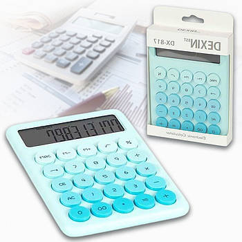 Компактний калькулятор 10,7x14,4x2,2 см із великим дисплеєм DX-817 в упаковці 1 шт