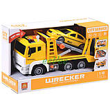 Іграшка евакуатор з машинкою таксі інерційний 30 см Жовтий (59102), фото 9