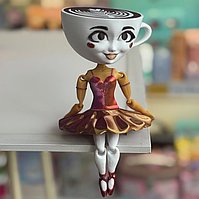 Ballerina Cappuccina (велика 19 см) іграшка балерина капучина з Italian Brainrot | Мемна фігурка з TikTok