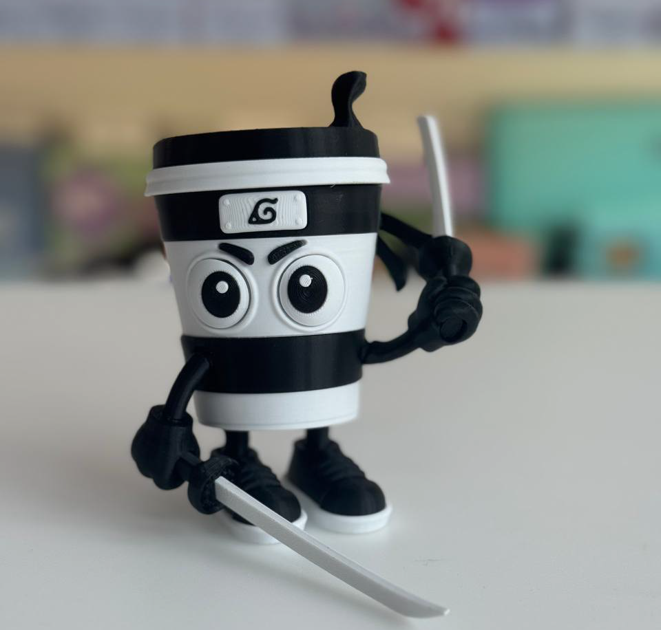 Cappuccino Assassino (великий 11 см) іграшка чашка кави з катаною Капучіно Асасіно Italian Brainrot персонаж TikTok 11 см, фото 1