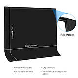 Фон для фотостудії Puluz PU5207B з тканини 2 х 2 м. чорний, фото 2