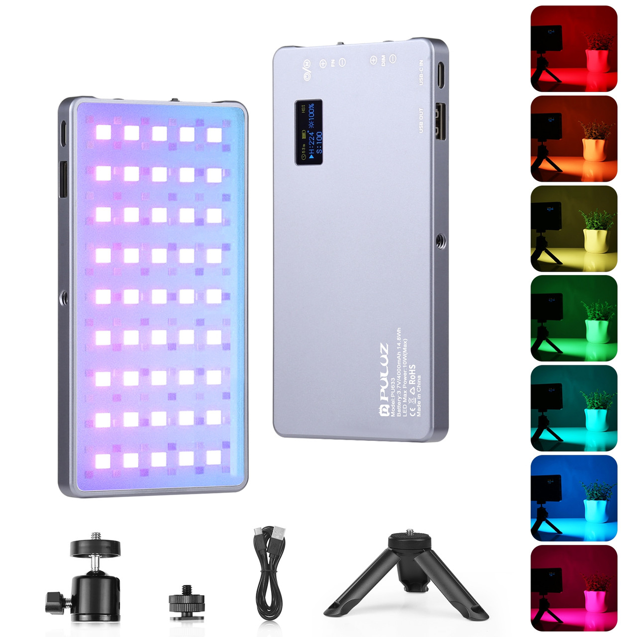 Відеосвітло Puluz PU633 LED Full Color RGB 2500-9900К