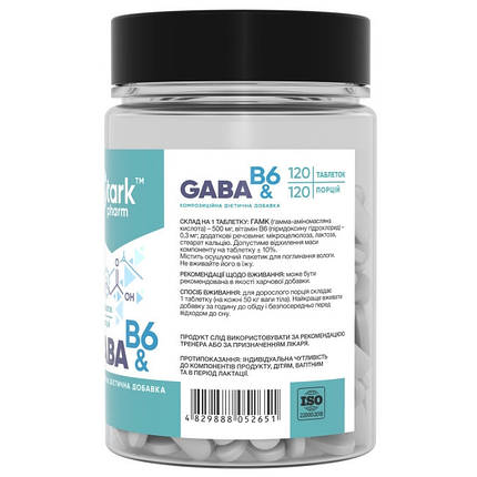 Stark Pharm GABA & B6 500 мг 120 таб, фото 2