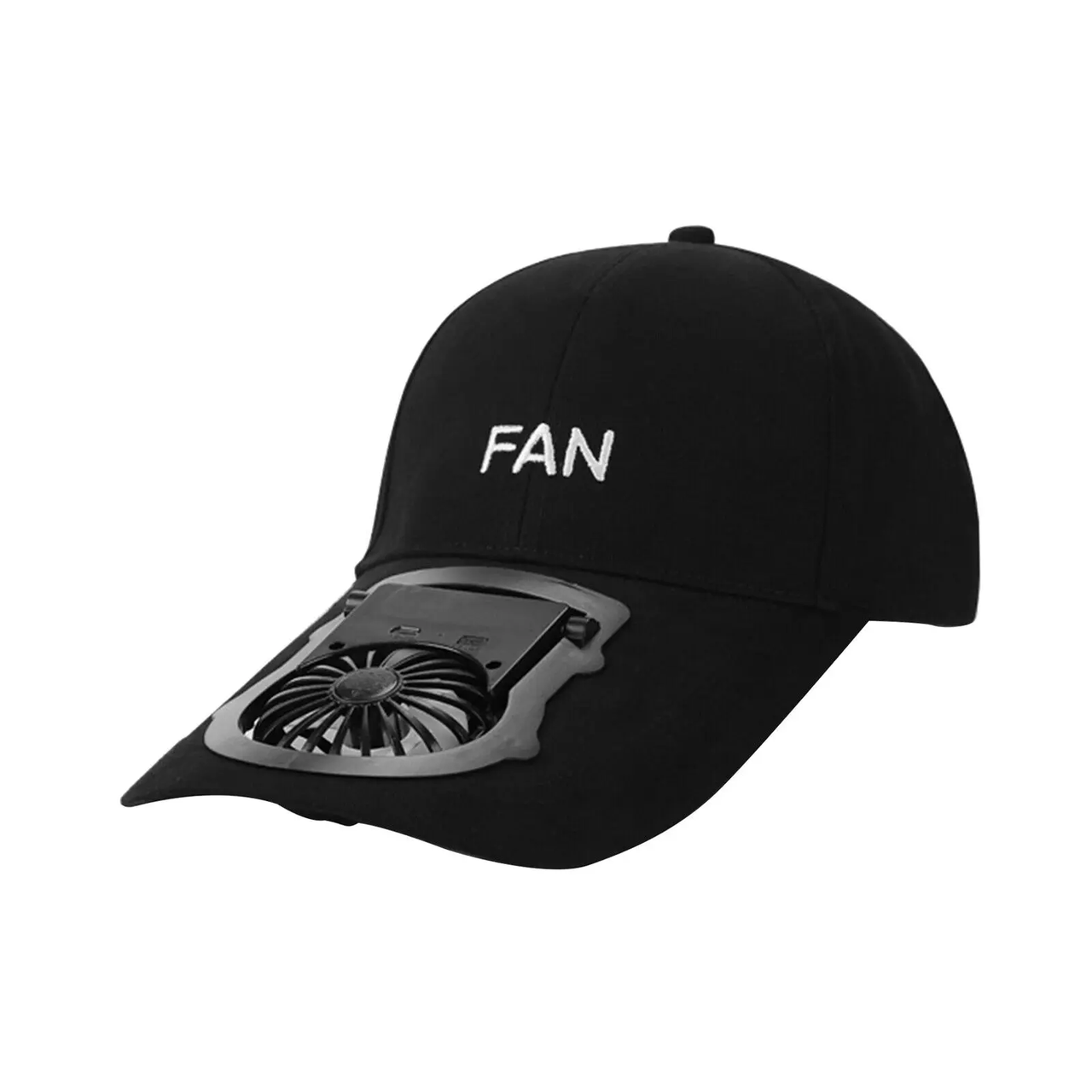 Кепка з вентилятором для відпочинку та туризму чорна No2271, фото 1