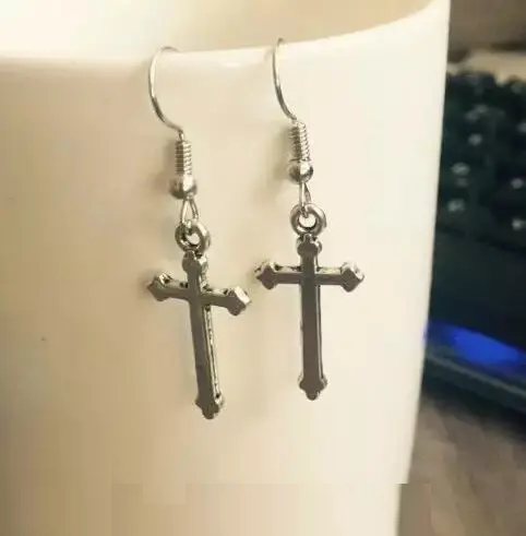 Сережки хрестики у вигляді хреста, фото 1