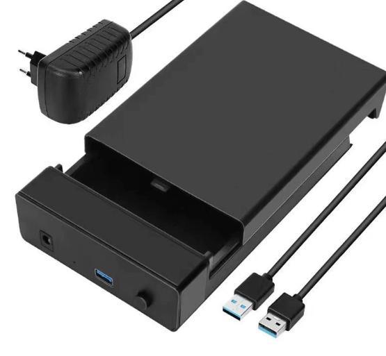 Зовнішній корпус для 2.5"/3.5" SATA HDD з USB 3.0, з блоком живлення