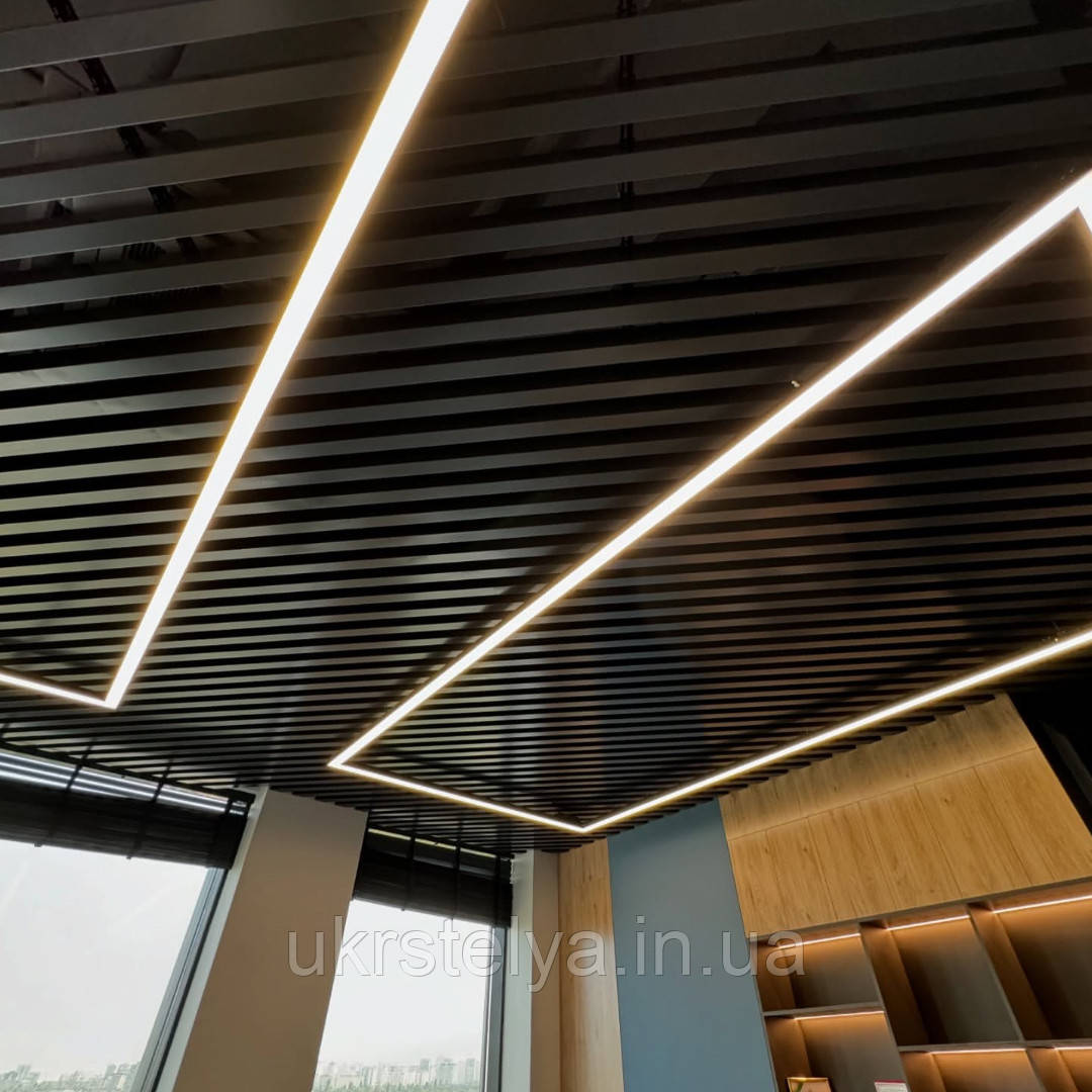 Рейкова підвісна стеля чорна, фото 1