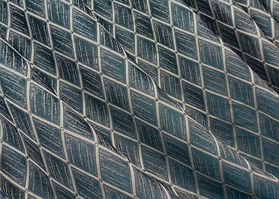 Шторна тканина жакард, колекція "RUBI". Колір темно-лазурний з молочним. Код 1761ш