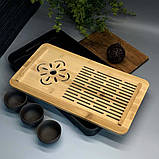 Дерев'яна прямокутна чабань «Квітка життя» (36 см * 23.5 см), фото 2