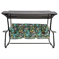 Гойдалка для тераси з 2 бічними столиками до 300 кг Vita Black Edition