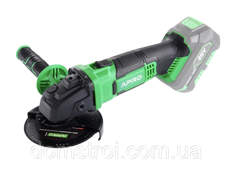 Шліфмашина кутова акумуляторна болгарка 20В 125 мм APRO 20AGS (895103) без АКБ