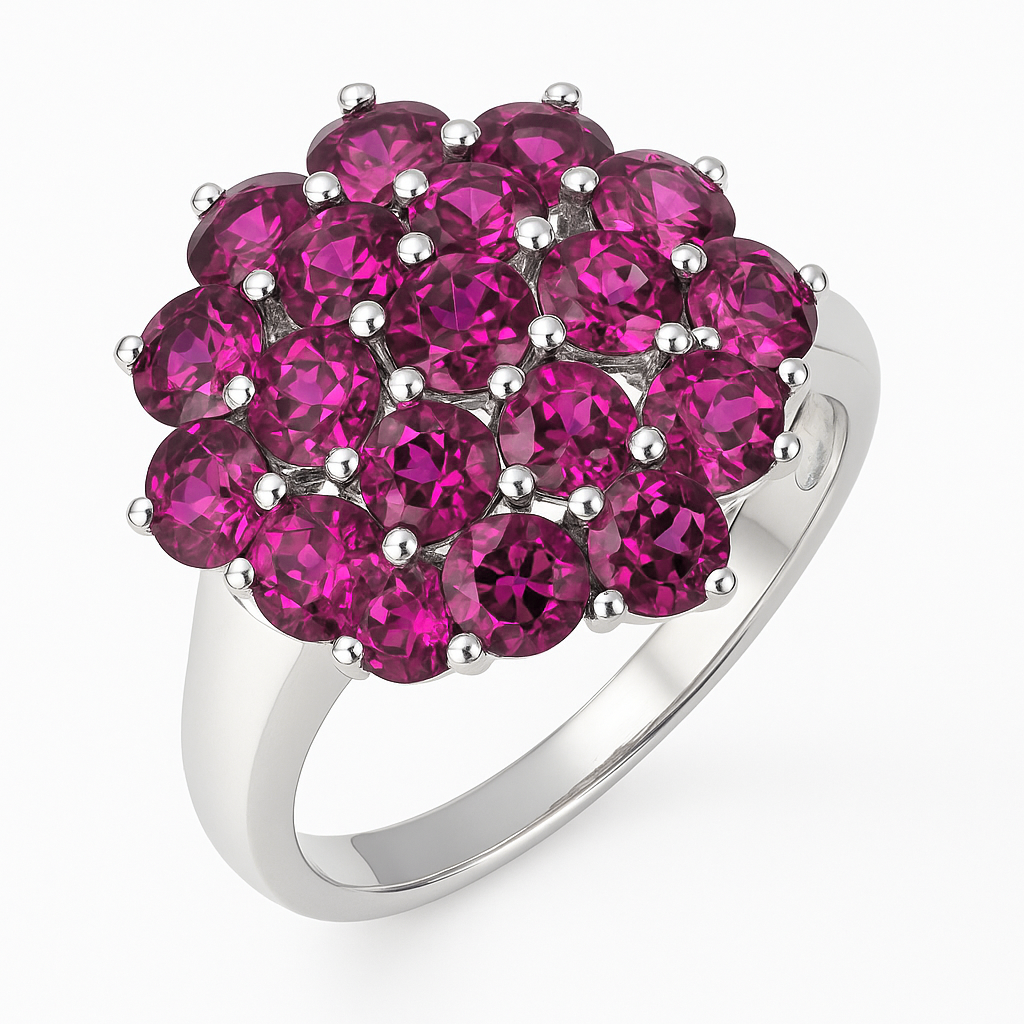 Родоліт гранат срібна каблучка, 2596КР