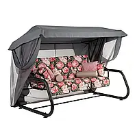 Садова гойдалка з москітною сіткою Venezia Lux Black, багатобарв