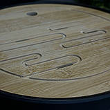 Дерев'яна чабань кругла (Чайна дошка) 25 см, фото 3