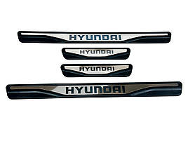 Накладки на пороги Hyundai i20 2014+ (хром-пласт) TAN24