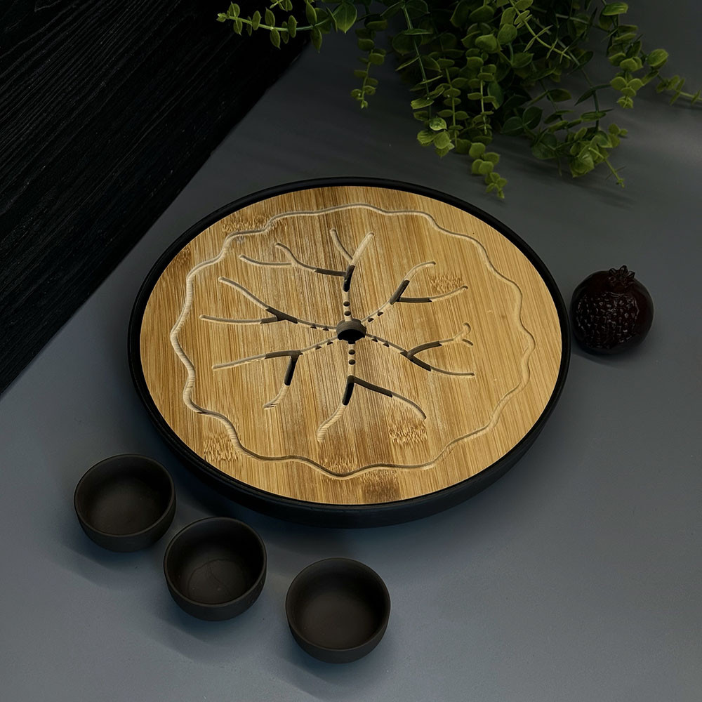 Дерев'яна чабань кругла «Сила Землі» (Чайна дошка) 25 см, фото 1