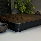 Чабань (Чайна дошка) дерев'яна квадратна «Місячна ніч» Темне дерево, фото 3